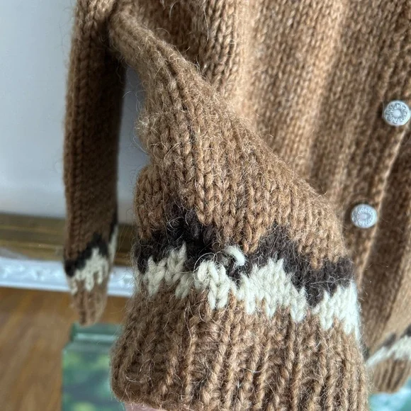 Rare True Vintage 1950’s Icelandic Fair Isle Sweater Aberdeen Jumper Cardigan - Picture 3 of 6